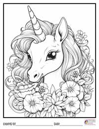 Unicorn Coloring Pages 3 - Colored By