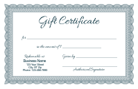 Formal Gift Certificate 1