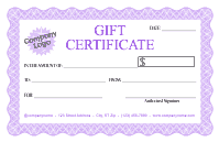 Formal Gift Certificate 2