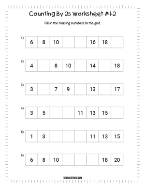 Counting By 2s Worksheet #1-2