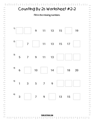 Counting By 2s Worksheet #2-2