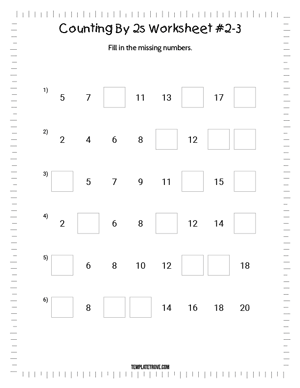 Counting By 2s Worksheet #2-3