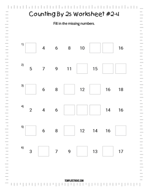 Counting By 2s Worksheet #2-4