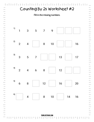 Counting By 2s Worksheet #2