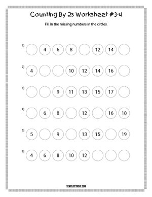 Counting By 2s Worksheet #3-4