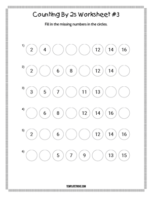Counting By 2s Worksheet #3