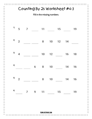 Counting By 2s Worksheet #4-3