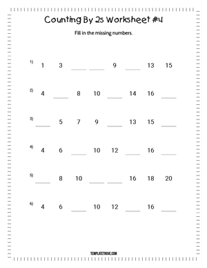 Counting By 2s Worksheet #4