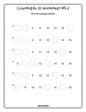 Counting By 2s Worksheet #5-2