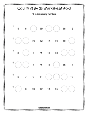 Counting By 2s Worksheet #5-3