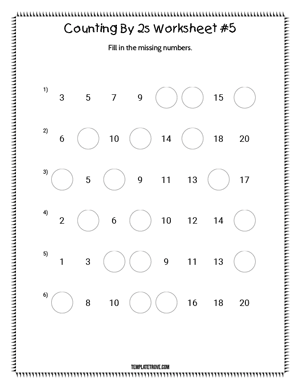 Counting By 2s Worksheet #5