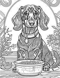 Dachshund Coloring Page 10 - Full Page