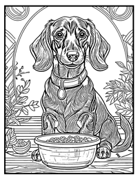 Dachshund Coloring Page 10 With Border