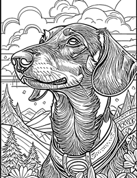 Dachshund Coloring Page 3 - Full Page