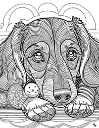Dachshund Coloring Page 4 - Full Page
