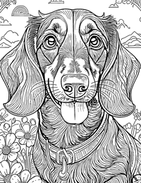 Dachshund Coloring Page 5 - Full Page
