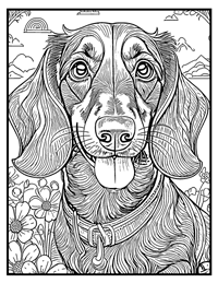Dachshund Coloring Page 5 With Border