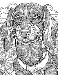 Dachshund Coloring Page 8 - Full Page