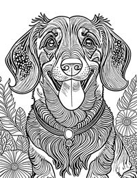 Dachshund Coloring Page 9 - Full Page