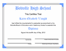 Diploma Template 1A - Baby Blue