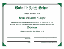 Diploma Template 1A - Forest Green