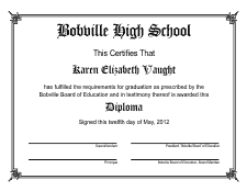 Diploma Template 1B - Black
