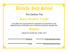 Diploma Template 1B - Deep Yellow