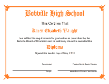 Diploma Template 1B - Orange