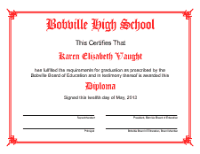 Diploma Template 1B - Red