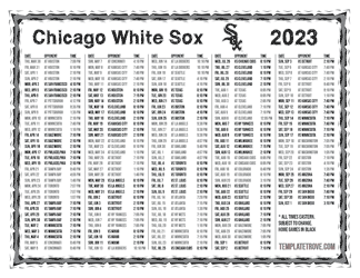 Eastern Times 2023 Chicago White Sox Printable Schedule