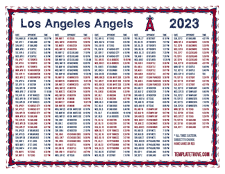 Eastern Times 2023 Los Angeles Angels Printable Schedule