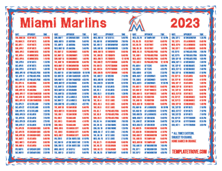 Eastern Times 2023 Miami Marlins Printable Schedule