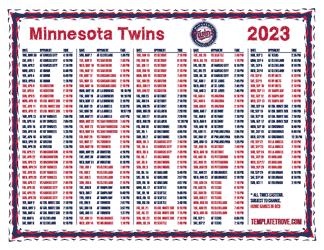 Eastern Times 2023 Minnesota Twins Printable Schedule