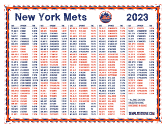 Eastern Times 2023 New York Mets Printable Schedule