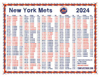 Eastern Times 2024
 New York Mets Printable Schedule