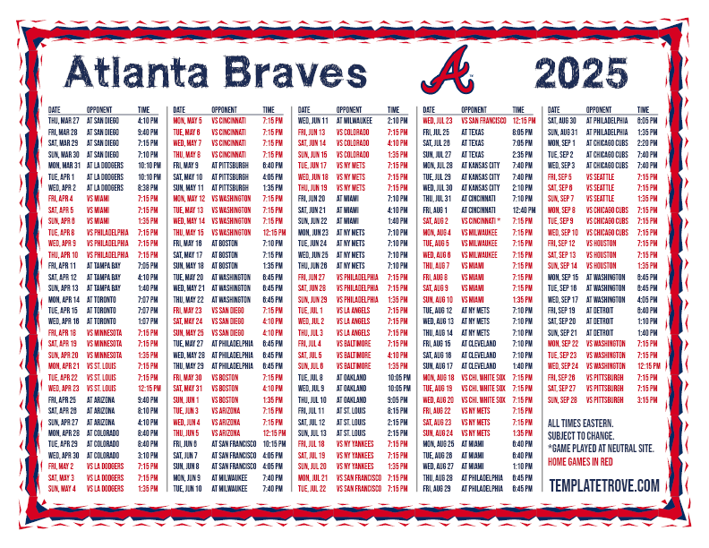 Atlanta Braves Promotional Games 2025