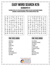 Easy Word Search Printable #26