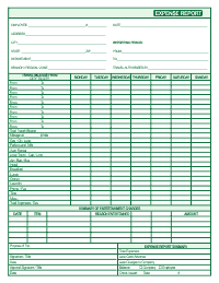 Expense Form - Green