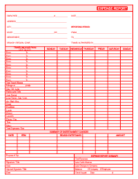Expense Report Form - Red