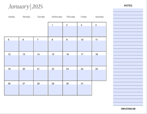 Fillable Calendar 2025