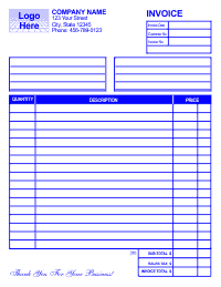 Free Invoice Template 1 - Blue
