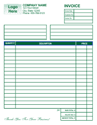 Free Invoice Template 1 - Green