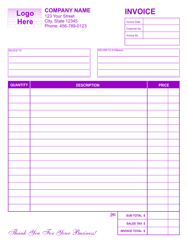 downloadable free invoice template