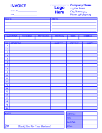 Free Invoice Template 2 - Blue
