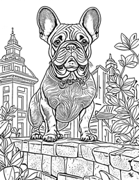 French Bulldog Coloring Page 10 - Full Page