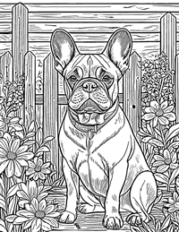French Bulldog Coloring Page 12 - Full Page