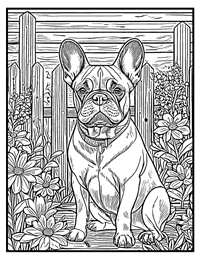 French Bulldog Coloring Page 12 With Border
