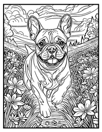 French Bulldog Coloring Page 2 With Border