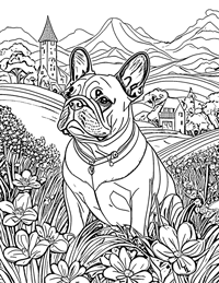 French Bulldog Coloring Page 3 - Full Page