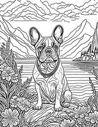 French Bulldog Coloring Page 4 - Full Page